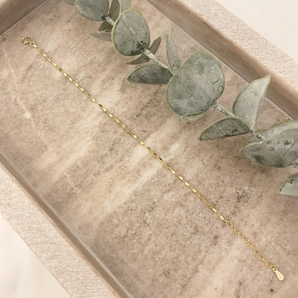 925 Sterling Silver Dainty Minimalist Bracelet Thin Link Stacking Bracelet - Picture 7 of 8